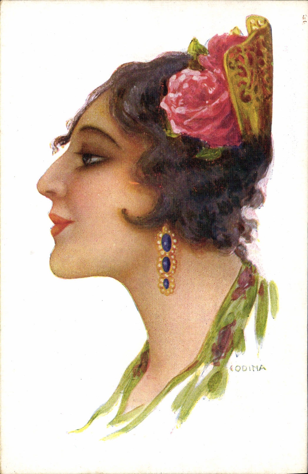 VINTAGE POSTCARD Fantasy Illustrator Codina Woman