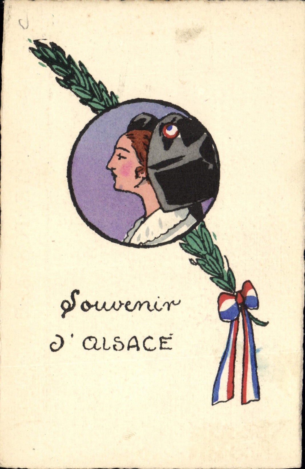 CPA Fantaisie Souvenir d'Alsace Femme 