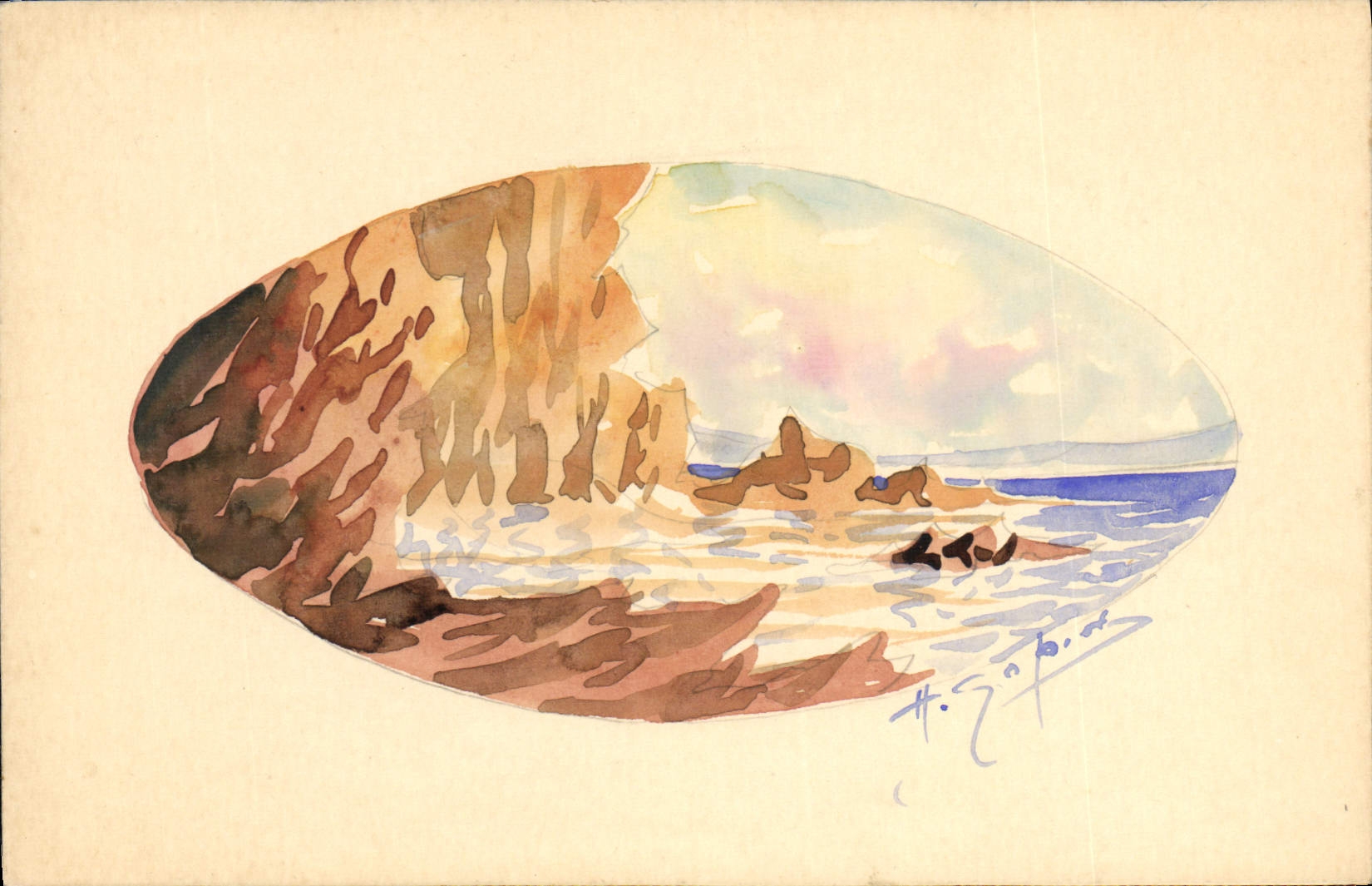 CPA Fantaisie (dessin a la main) Paysage