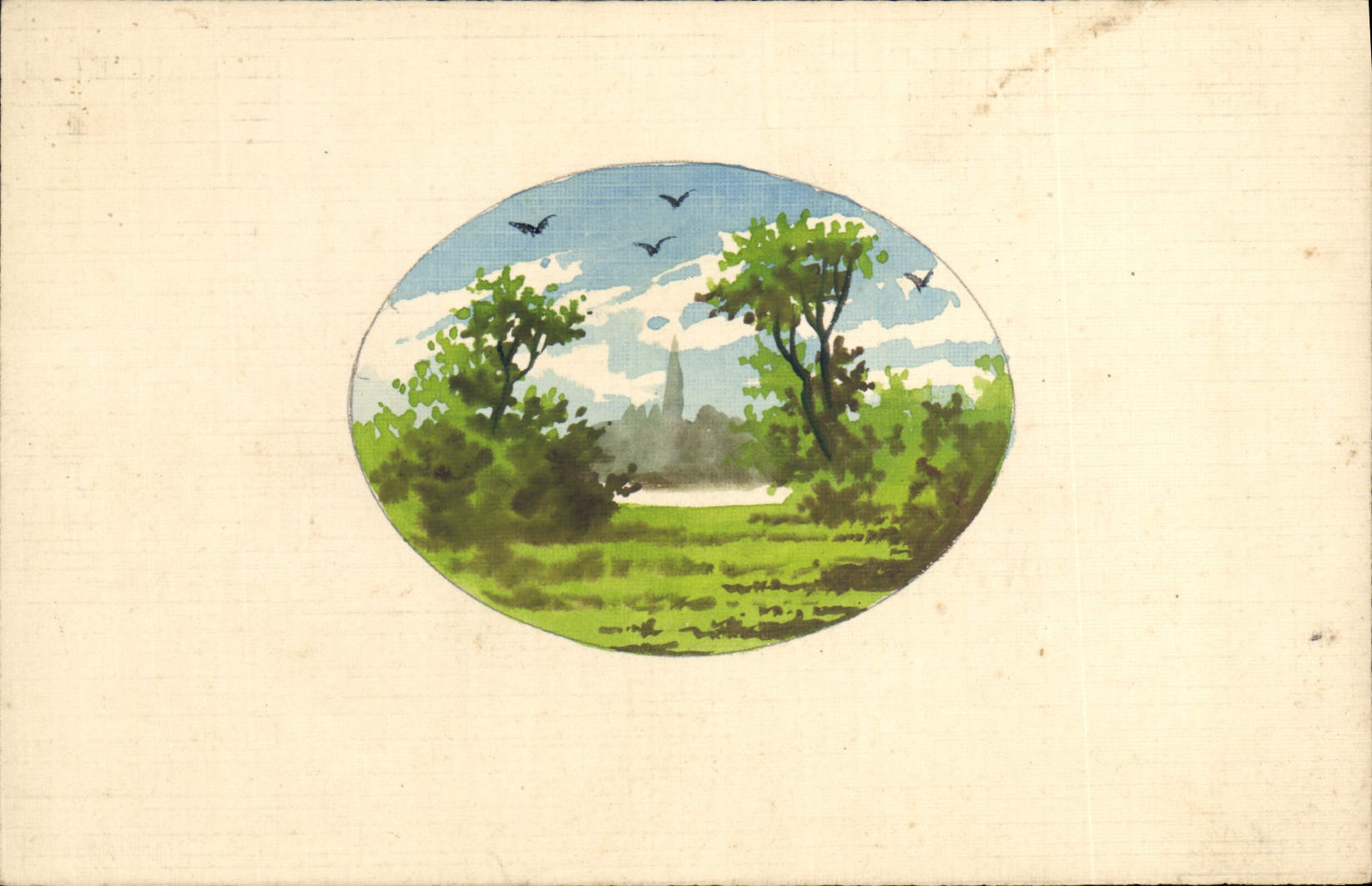 VINTAGE POSTCARD Fantasy (drawing with the hand)