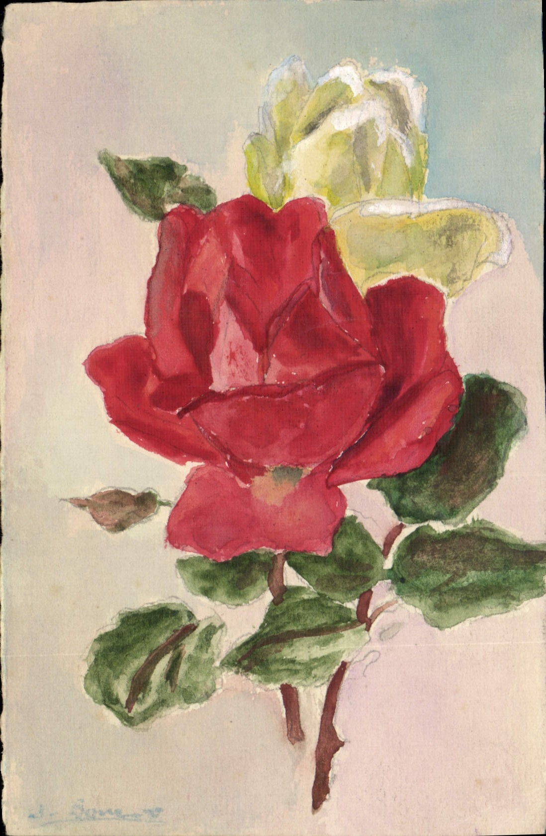 CPA Fantaisie (dessin a la main) Fleurs