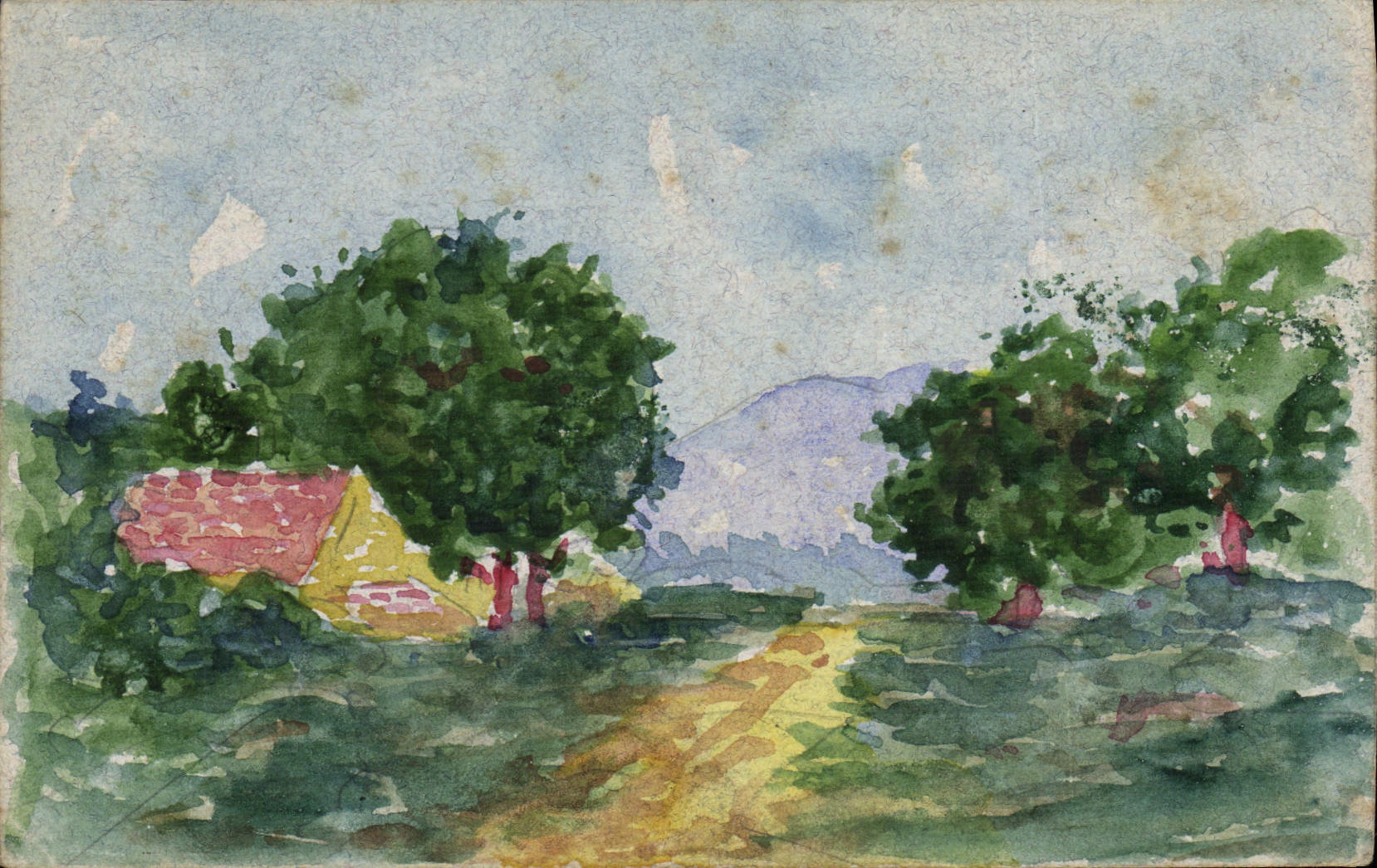 CPA Fantaisie (dessin a la main) Paysage