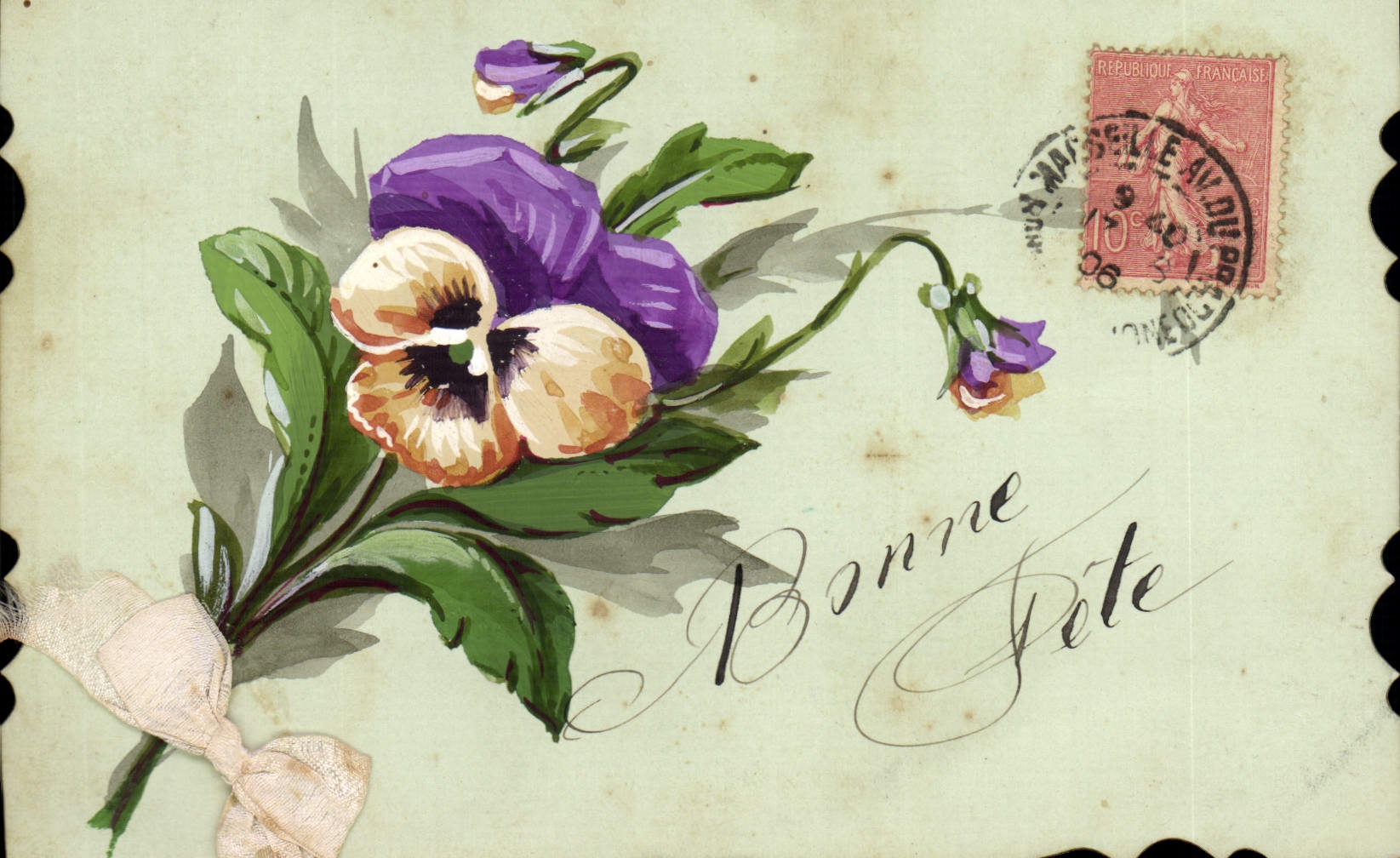 CPA Fantaisie (dessin a la main) Fleurs