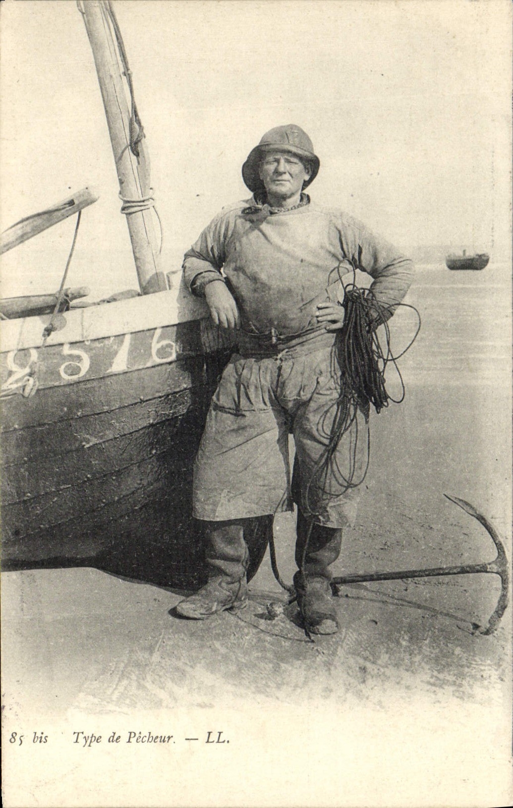 CPA Peche Type de pecheur