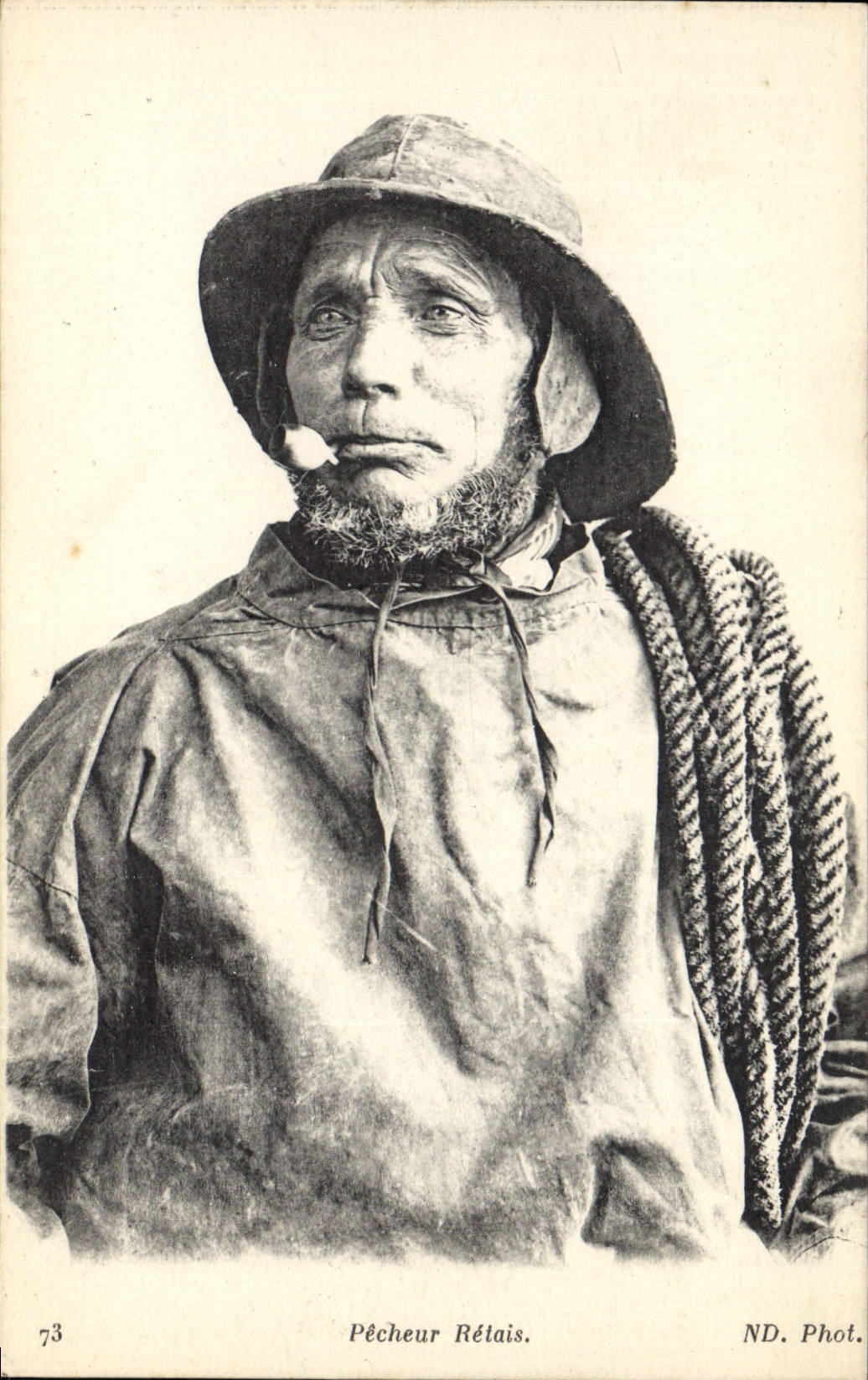 Pecador de Retais de la pesca de la POSTAL de la VENDIMIA