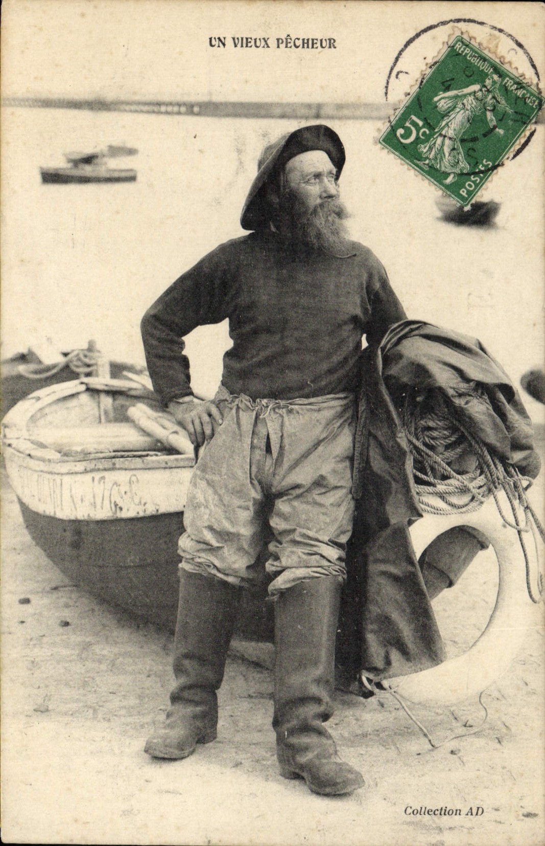 CPA Peche Un vieux pecheur 