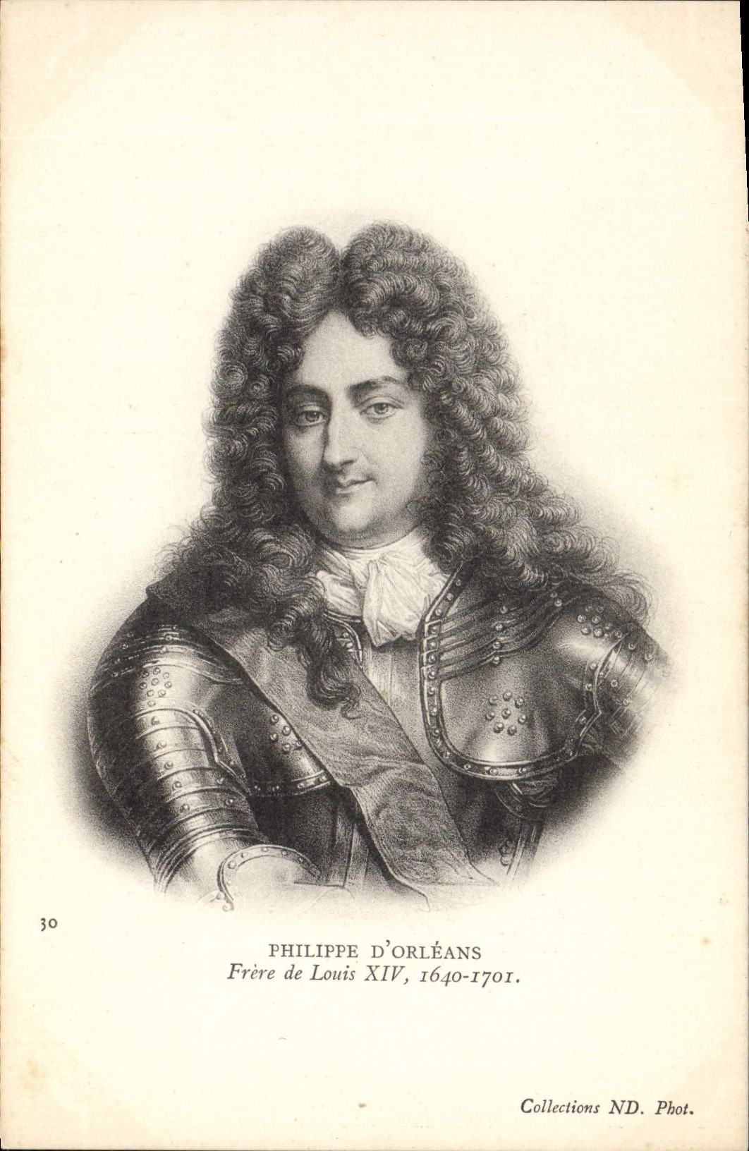 POSTAL Felipe de la VENDIMIA del hermano de Orleans de Louis XIV