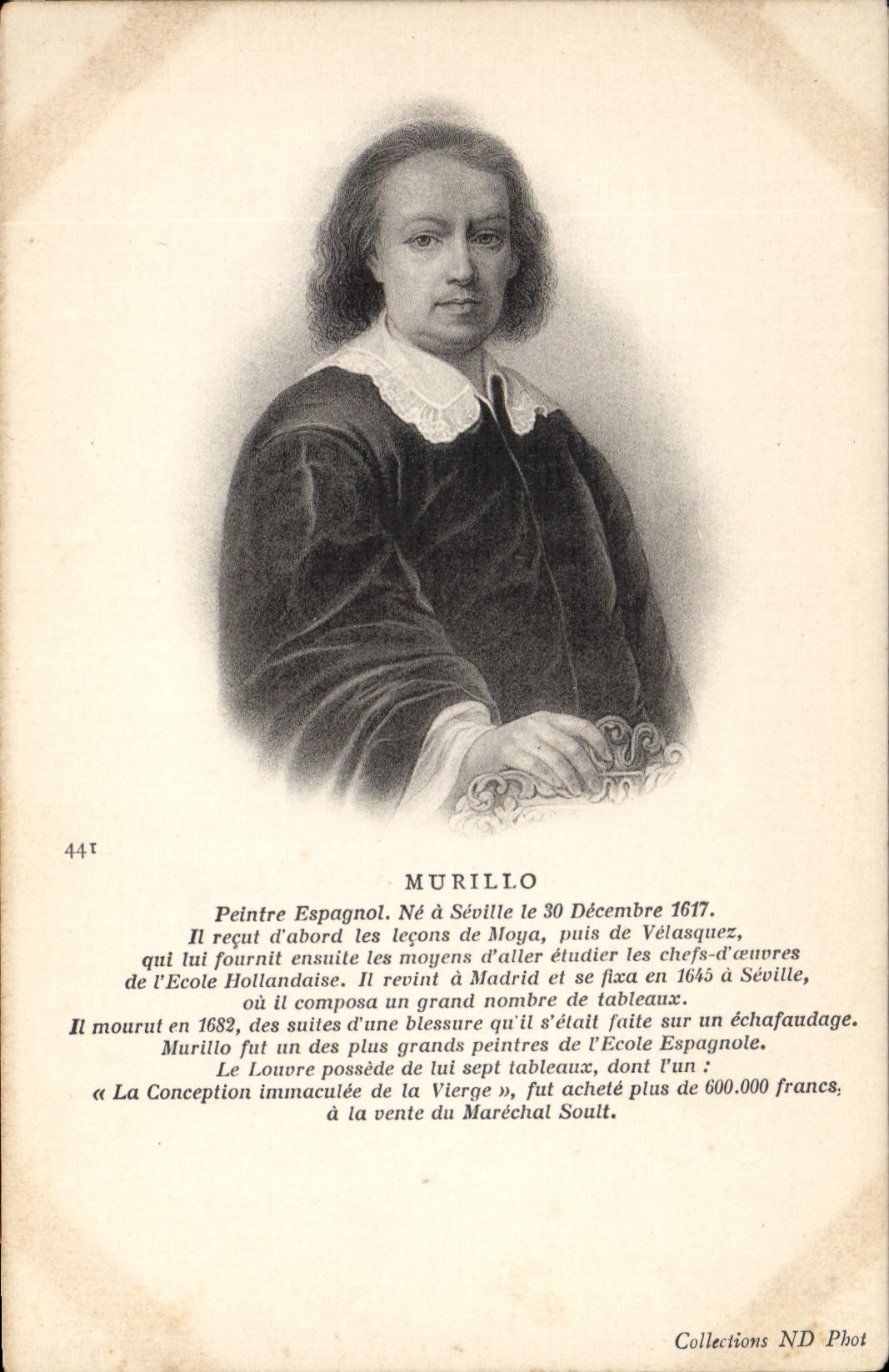 Pintor del español de Murillo de la POSTAL de la VENDIMIA