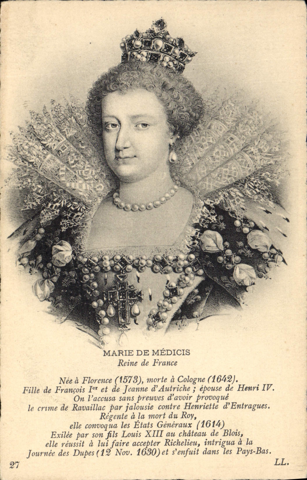 CPA Marie de Medicis Reine de France
