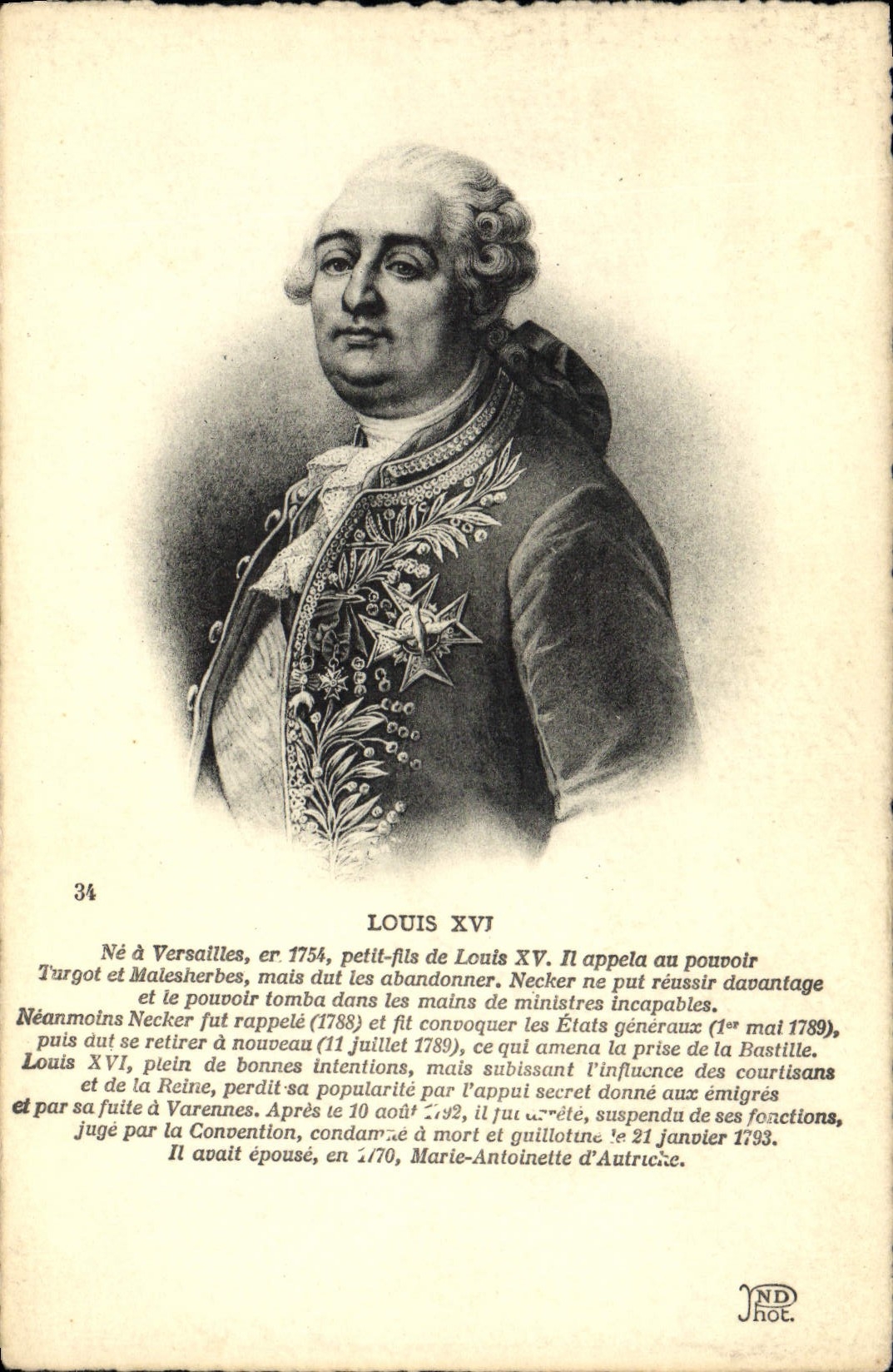 CPA Louis XVI Roi de France