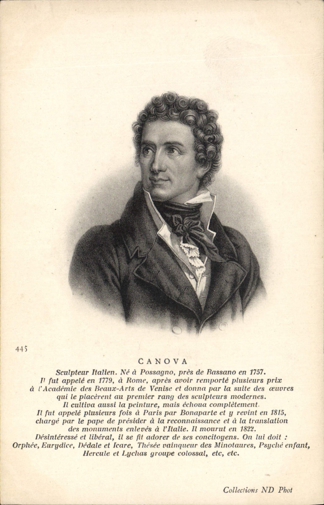 CPA Canova Sculpteur italien