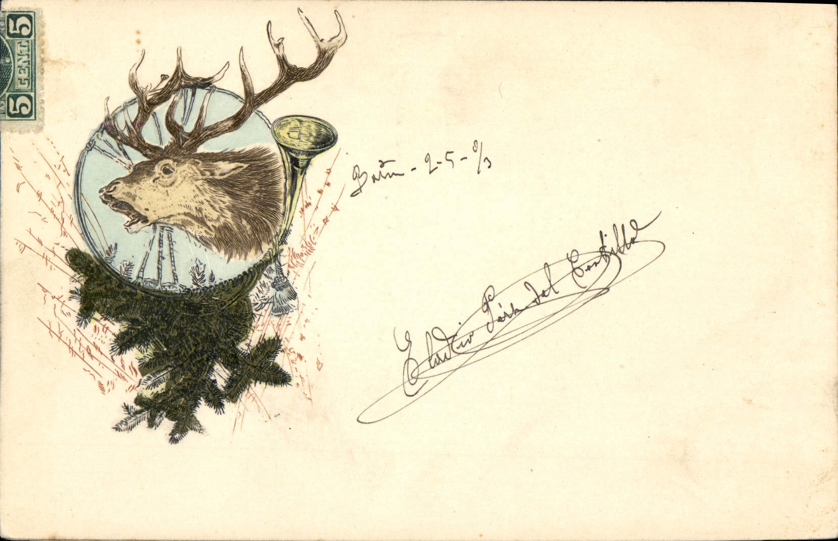 CPA Chiens Chien Chasse a courre Cerf