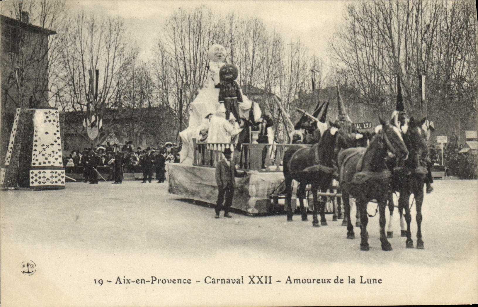 VINTAGE POSTCARD Fantasy the Aix Moon in Provence Carnival XXII In love with the moon
