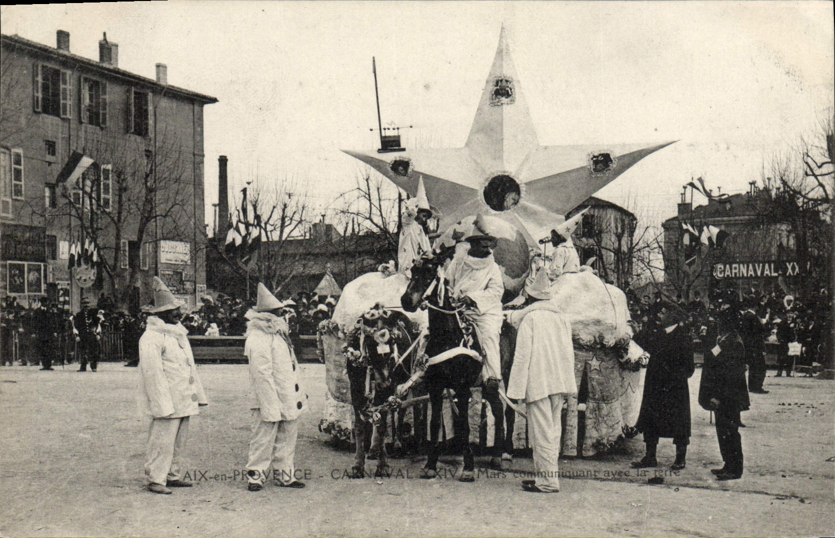 CPA Fantaisie Lune Aix en Provence Carnaval XXIV Mars communiquant avec la Terre