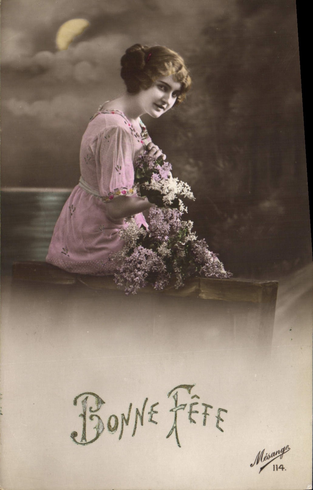 CPA Fantaisie Lune Femme