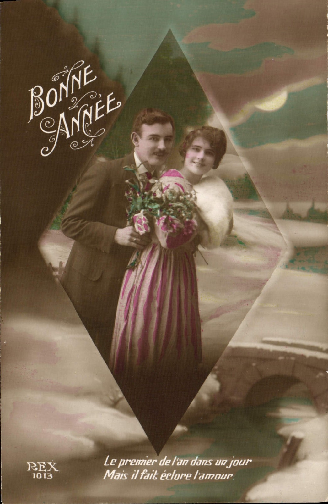 CPA Fantaisie Lune Femme 