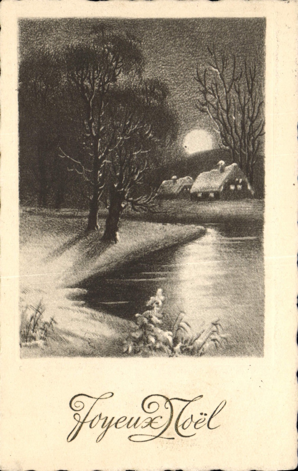 CPA Fantaisie Lune Noel