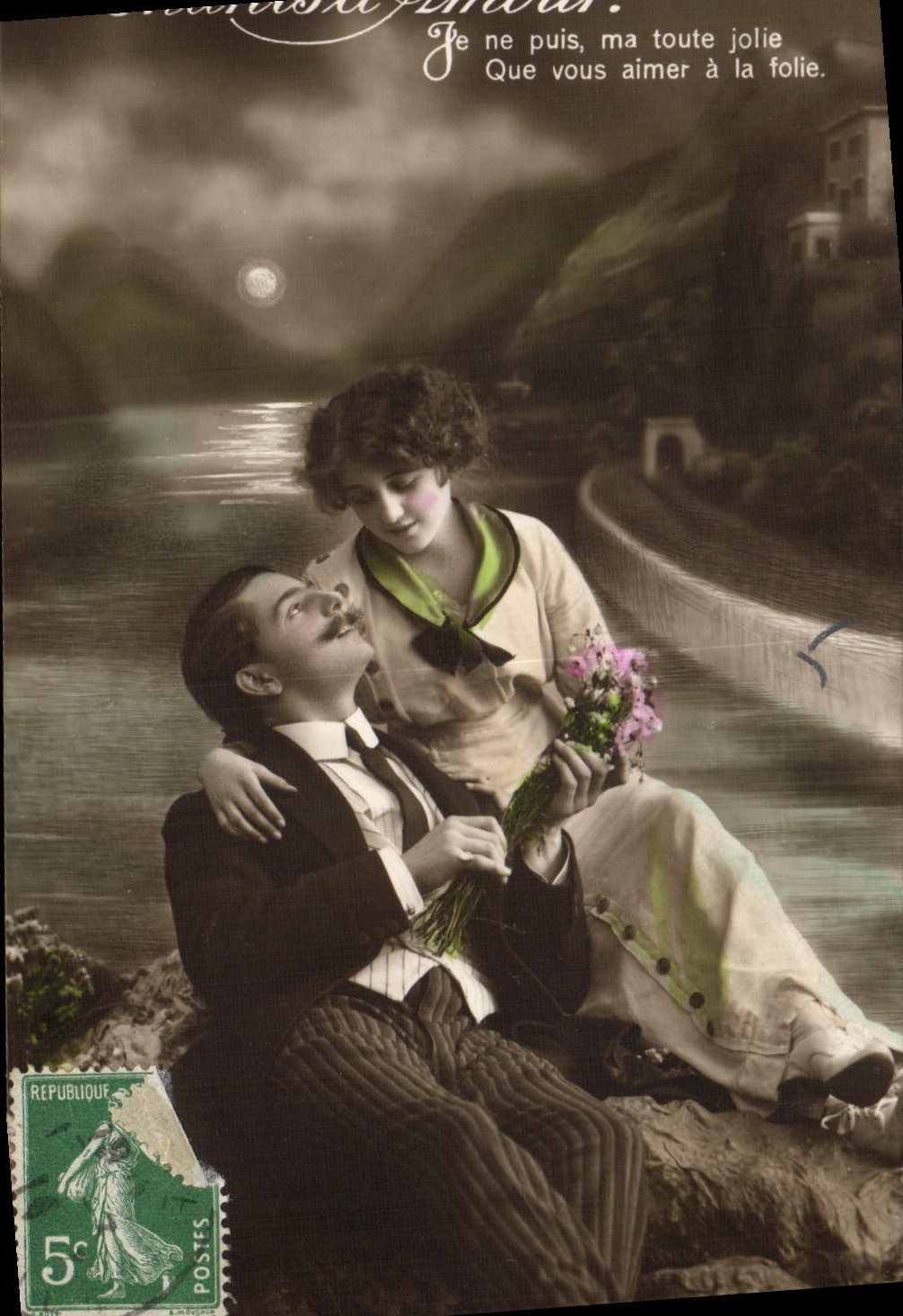 CPA Fantaisie Lune Femme