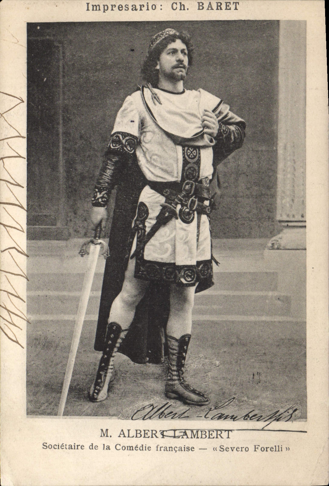 VINTAGE POSTCARD Theater Albert lambert Severo Forelli French Comedy