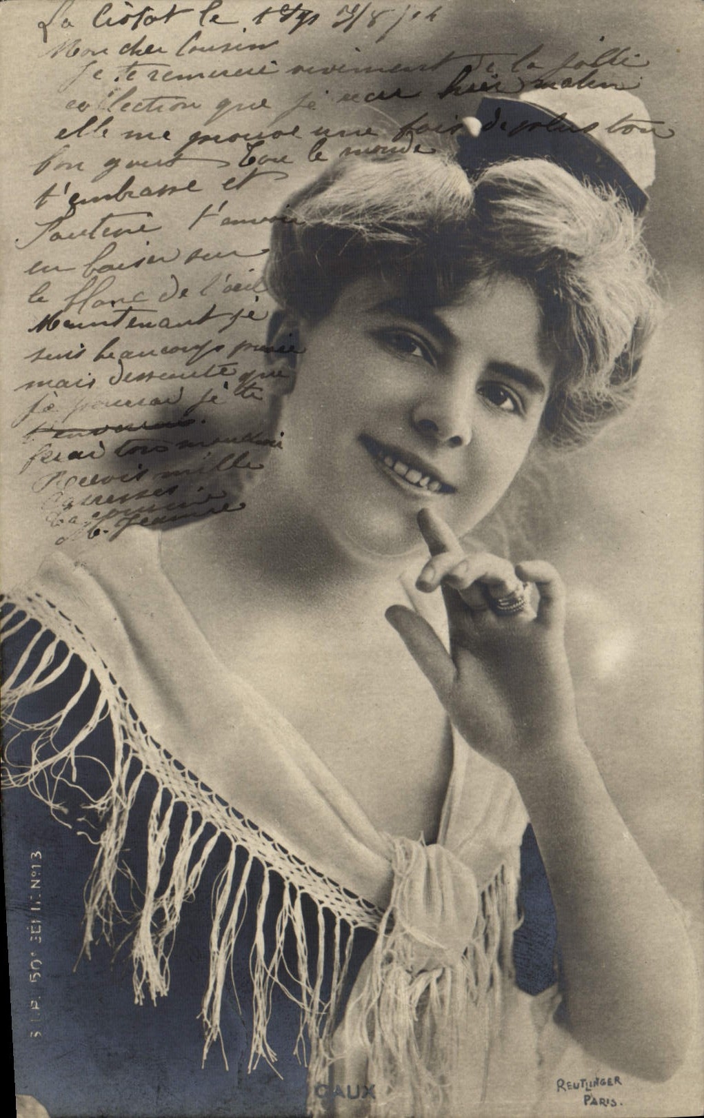 VINTAGE POSTCARD Theater Fantasy Caux Woman