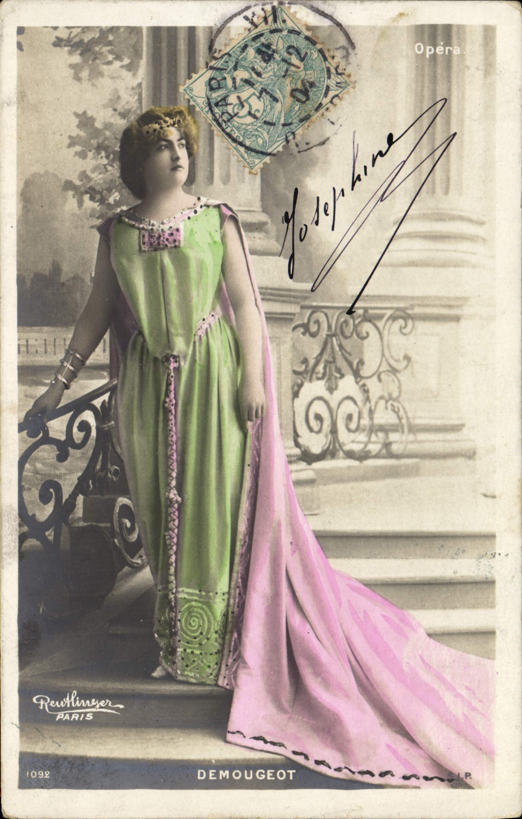 VINTAGE POSTCARD Theater Fantasy Demougeot Woman Operated