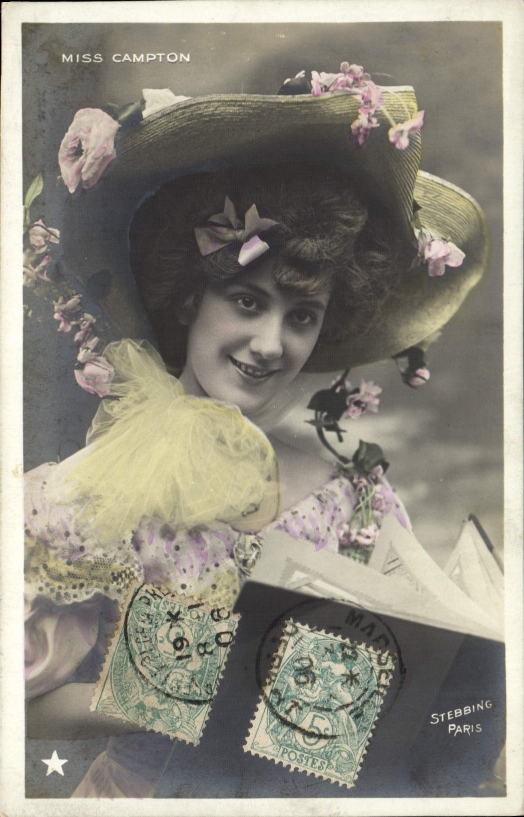 VINTAGE POSTCARD Theater Fantasy Woman Campton Miss