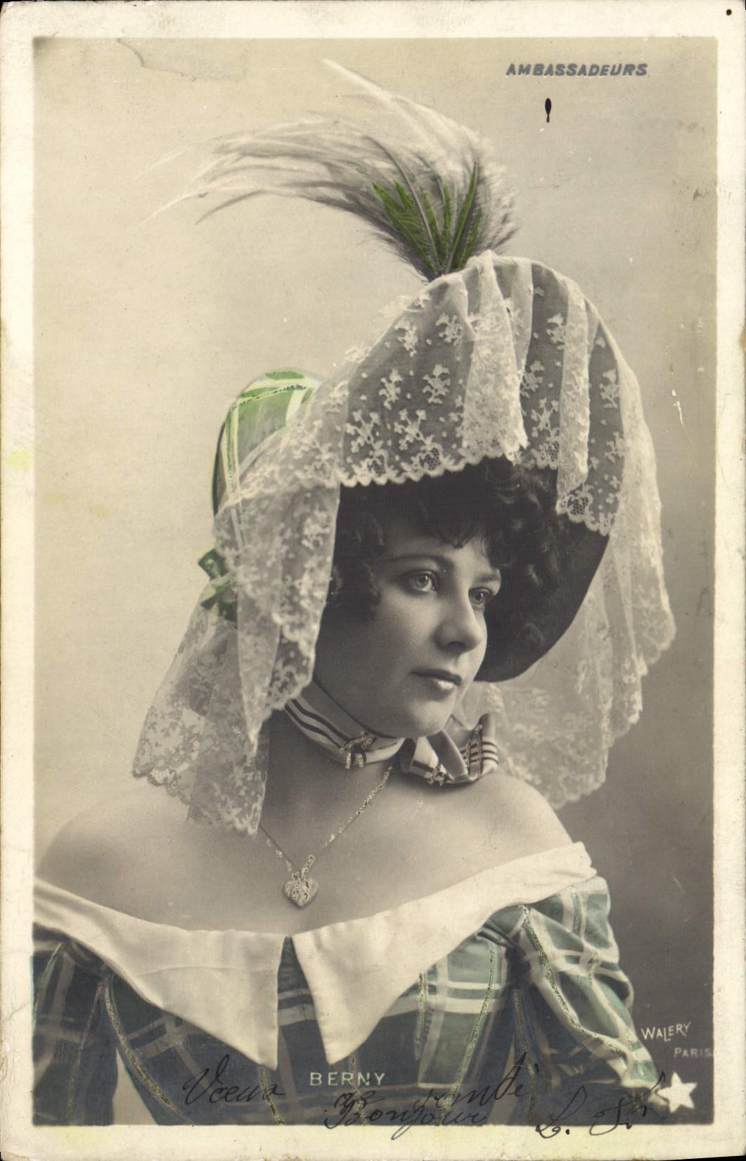 VINTAGE POSTCARD Theater Fantasy Woman Berny Ambassadors