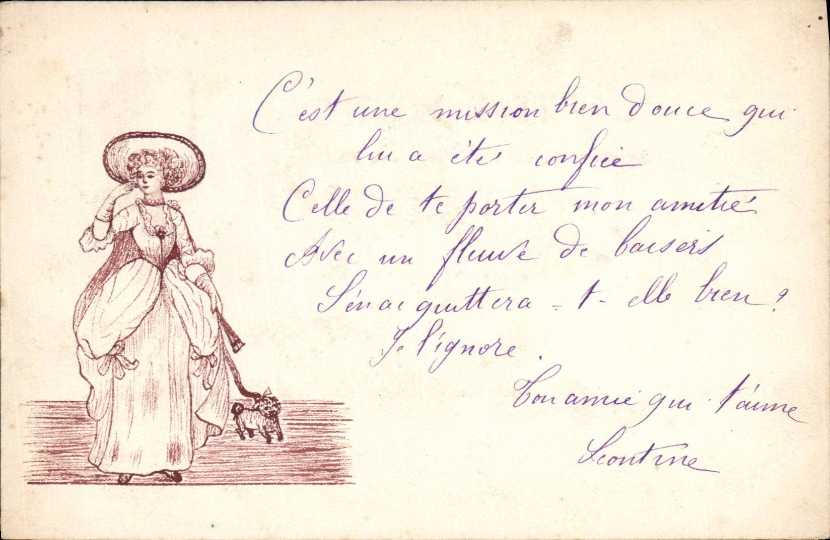 VINTAGE POSTCARD Fantasy Chein Woman