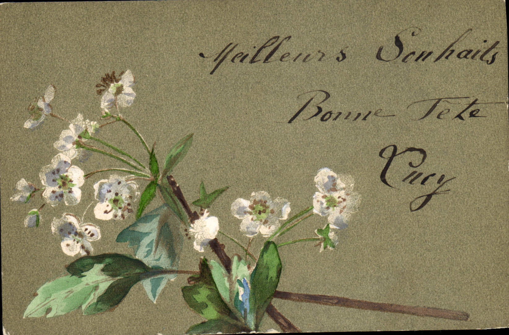 CPA Fantaisie (dessin a la main) Fleurs