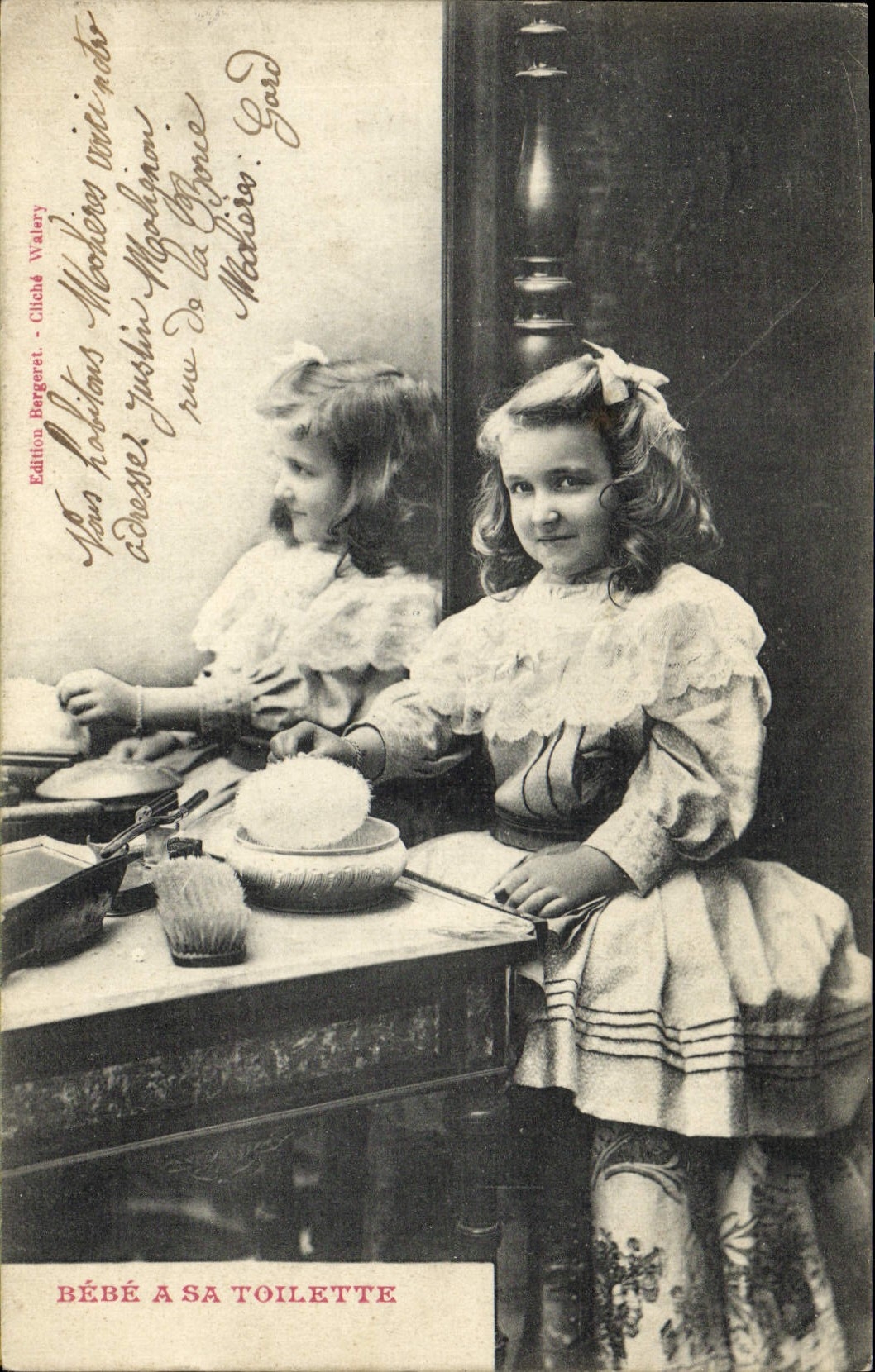 VINTAGE POSTCARD Fantaisie Baby has his toilet