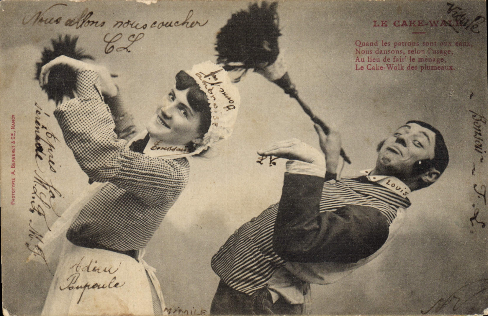 VINTAGE POSTCARD Fantasy Woman the Walk Fruit cake