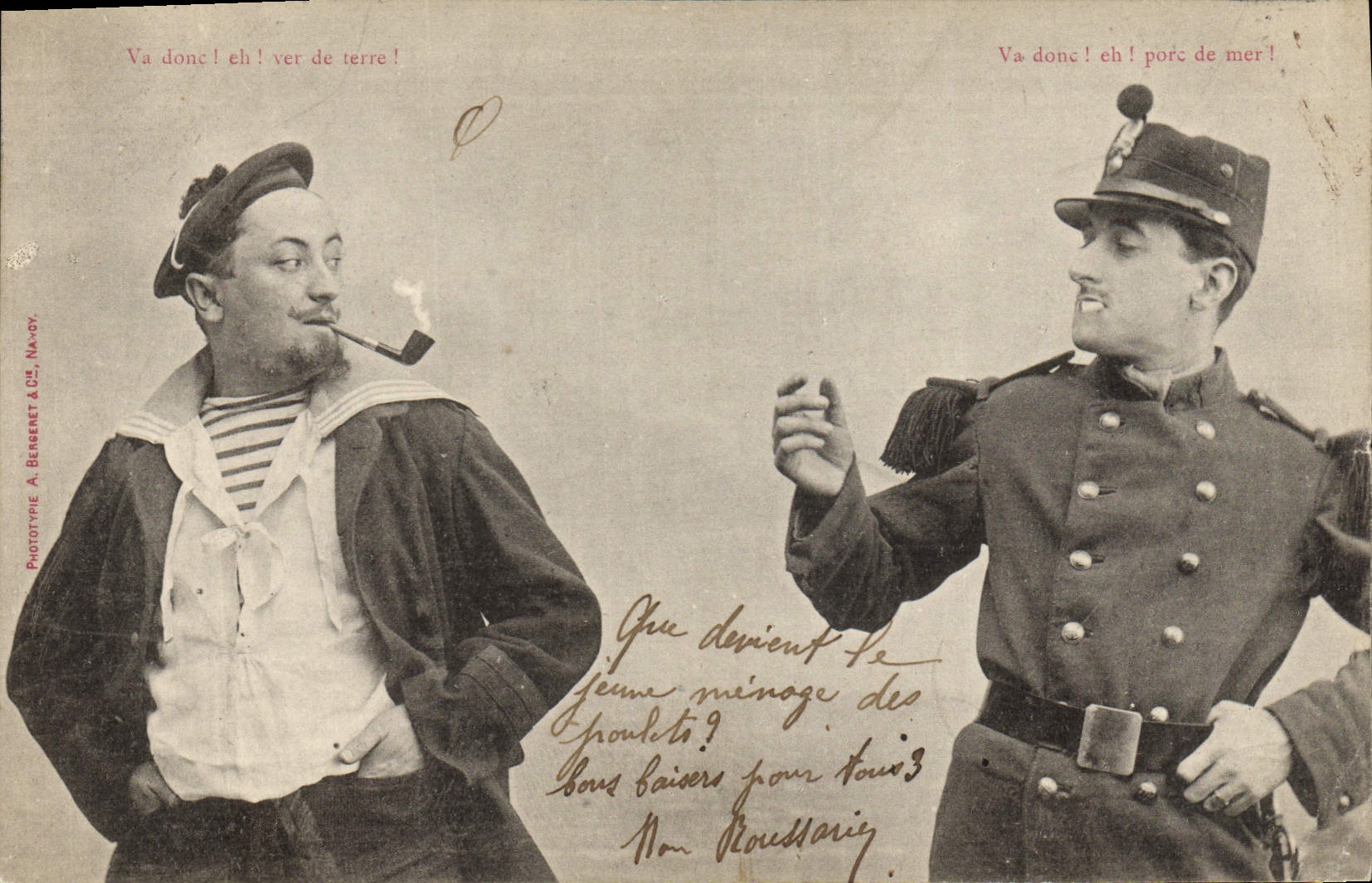 VINTAGE POSTCARD Fantasy Sailor Militaria Soldier