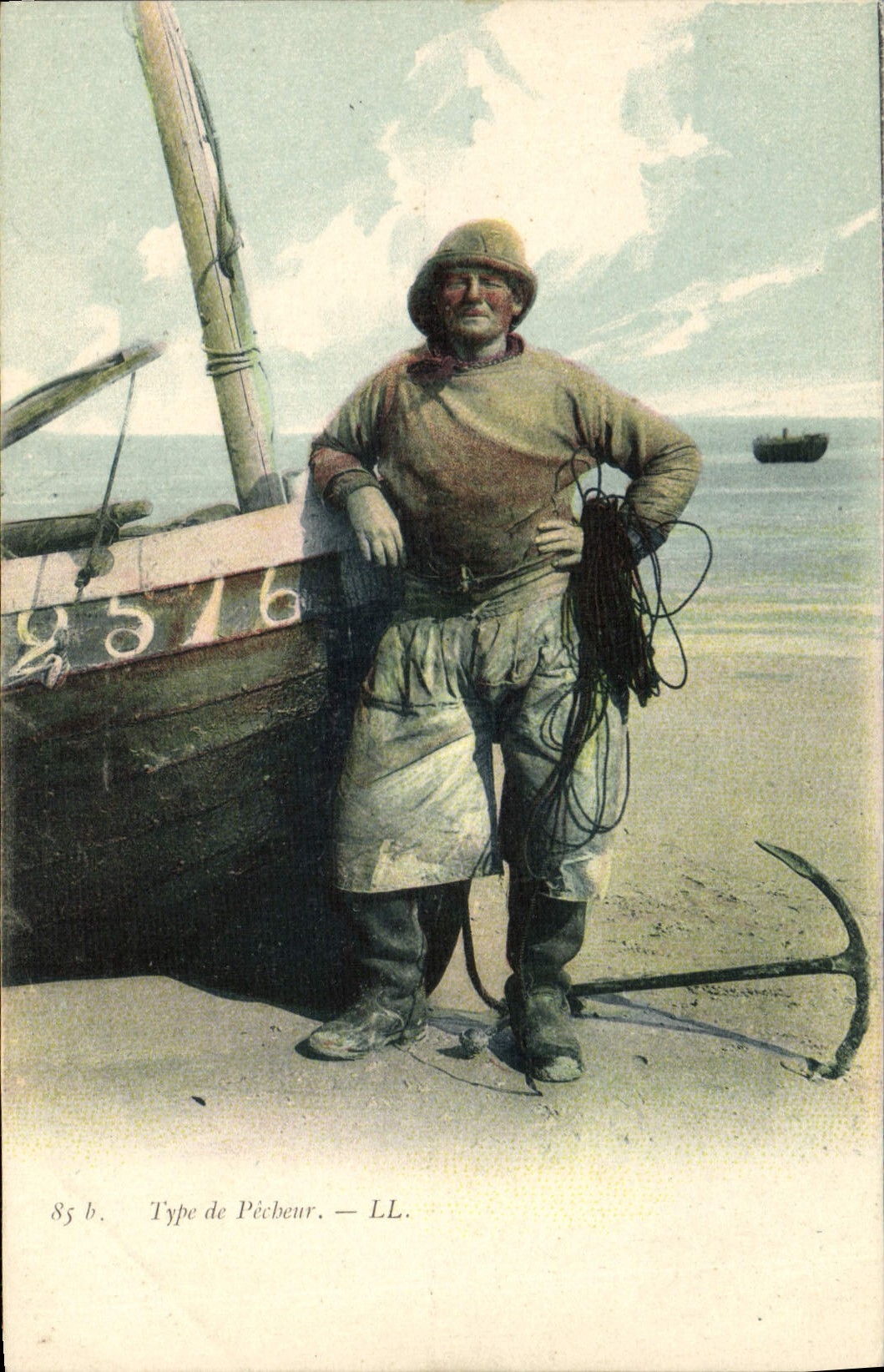 CPA Peche Type de pecheur