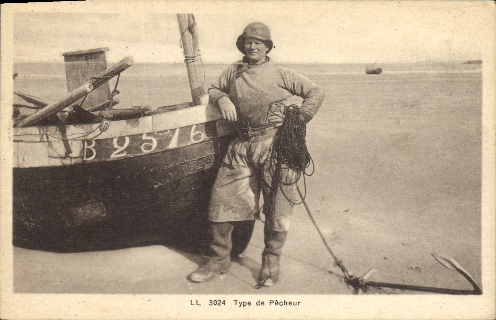 CPA Peche Type de pecheur