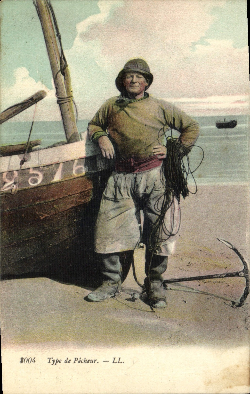 CPA Peche Type de pecheur