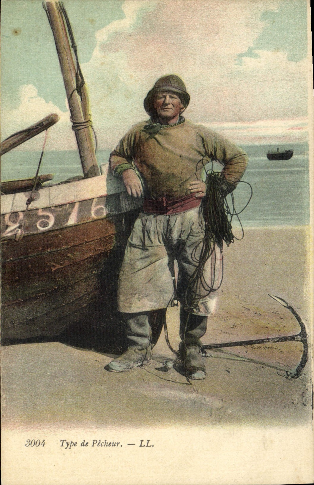 CPA Peche Type de pecheur