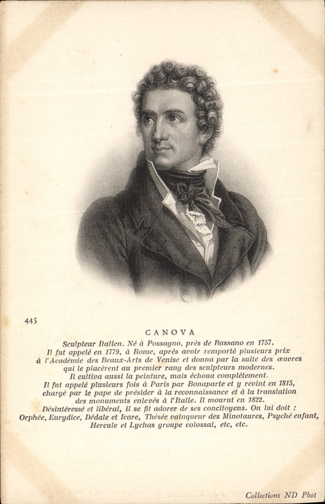 CPA Canova Sculpteur italien