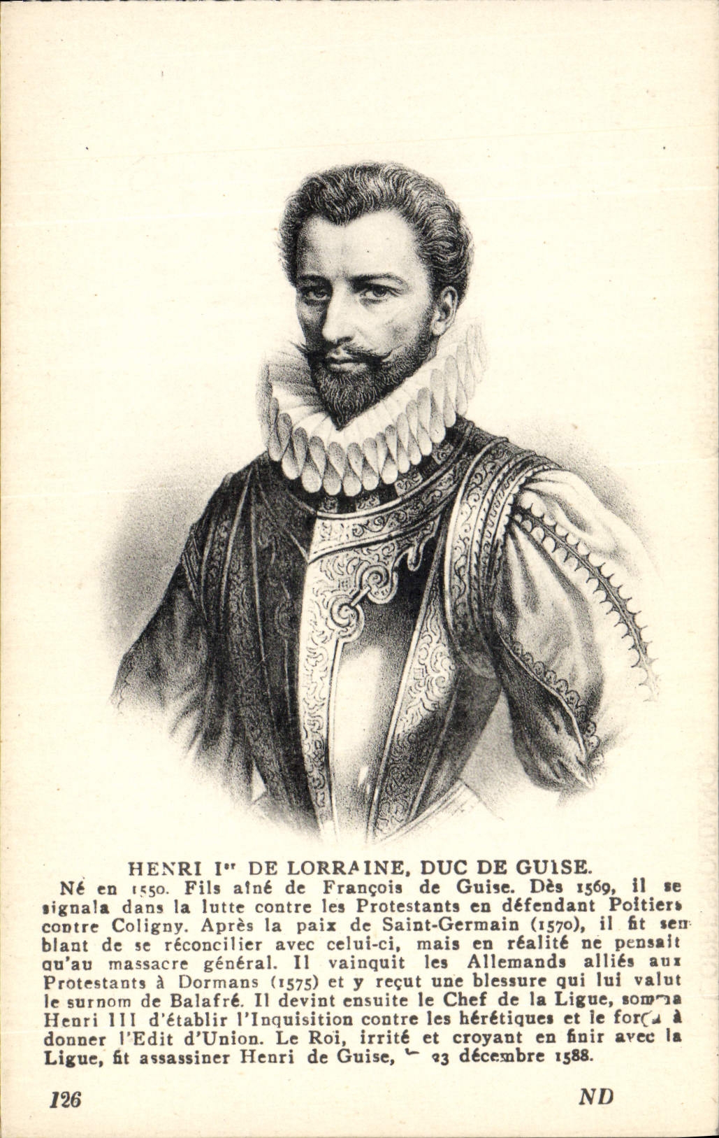 POSTAL Enrique 1r de la VENDIMIA del duque de Lorena de propia manera