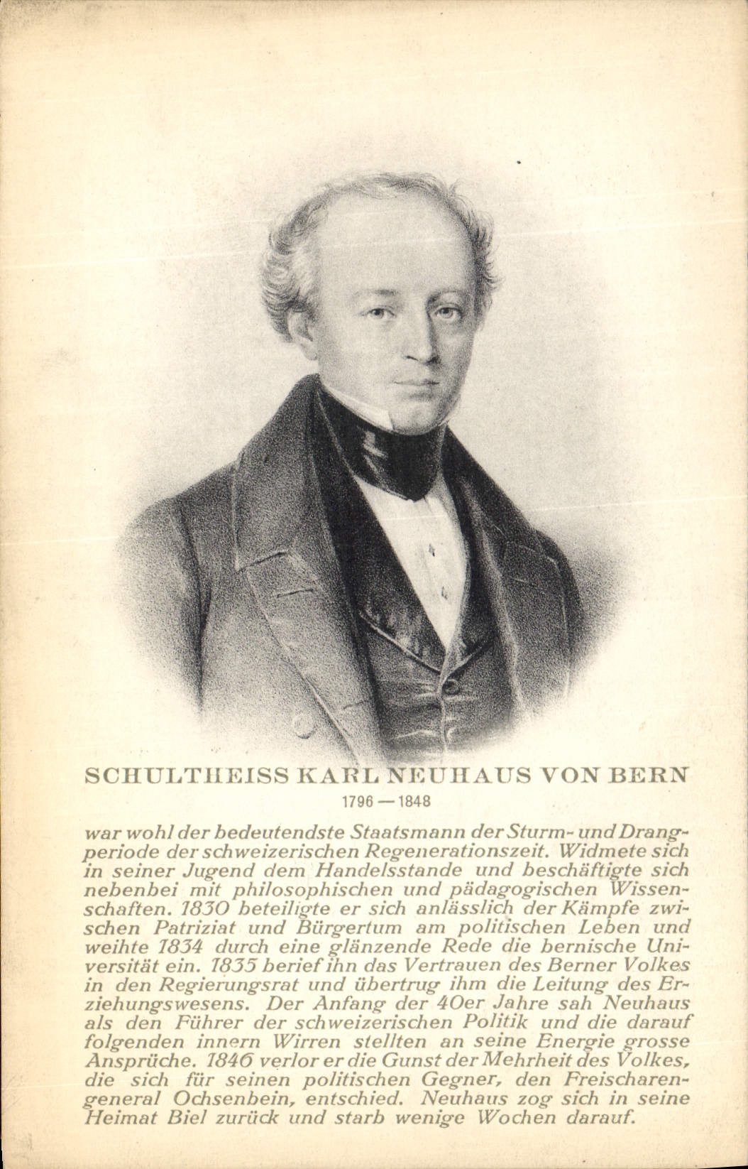CPA Schultheiss Karl Neuhaus von Bern 