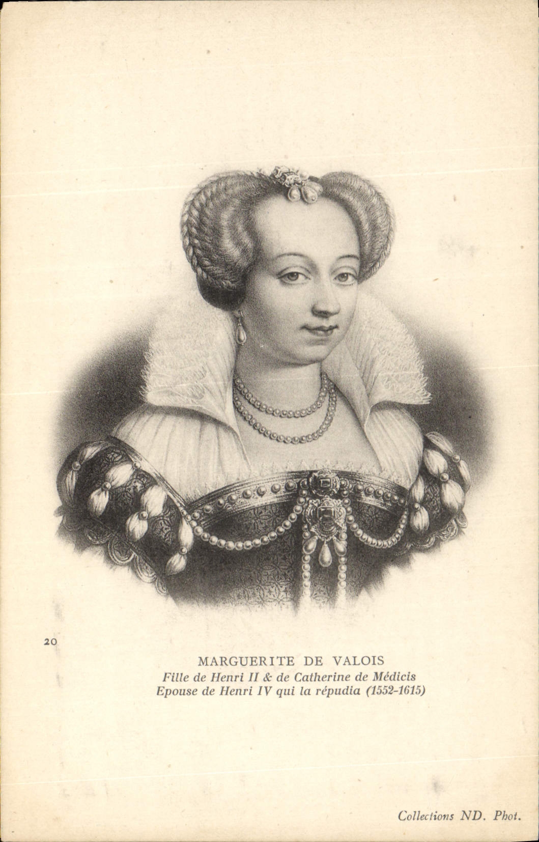 POSTAL Marguerite de Valois de la VENDIMIA
