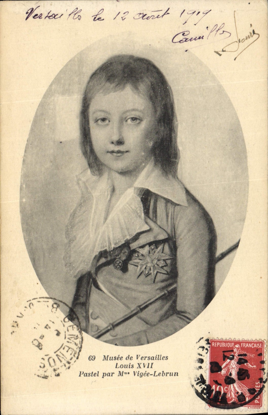 CPA Musee de Versailles louis XVII pastel par Mme Vigee Lebrun