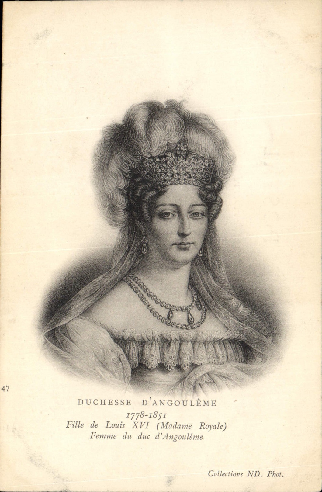 CPA Duchesse d4angouleme Fille de louis XVI Femme du duc d'Angouleme