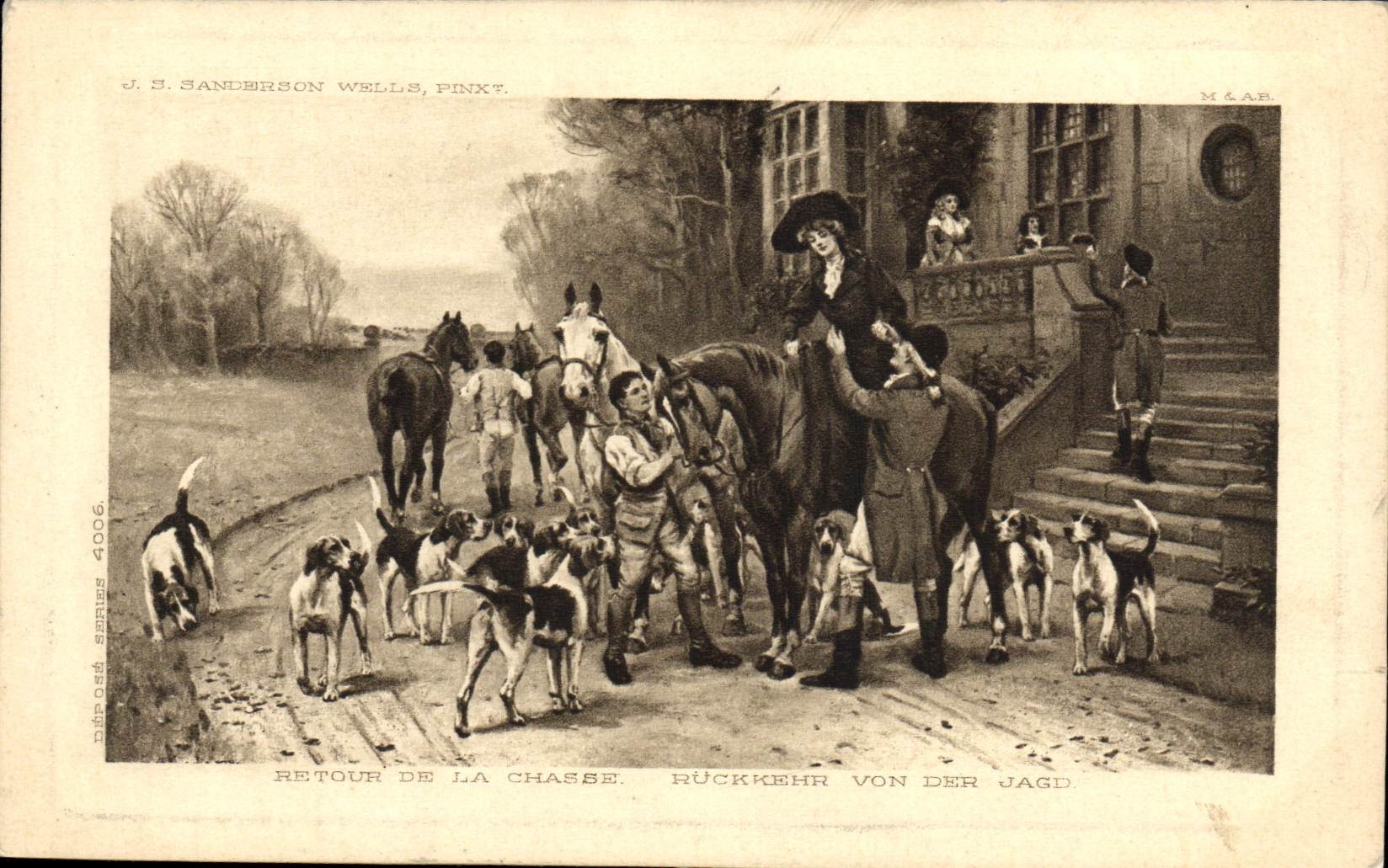 CPA Chien Chiens Chasse a courre Retour de la chasse