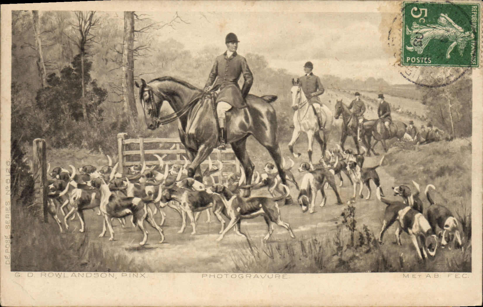 CPA Chien Chiens Chasse a courre Cavaliers