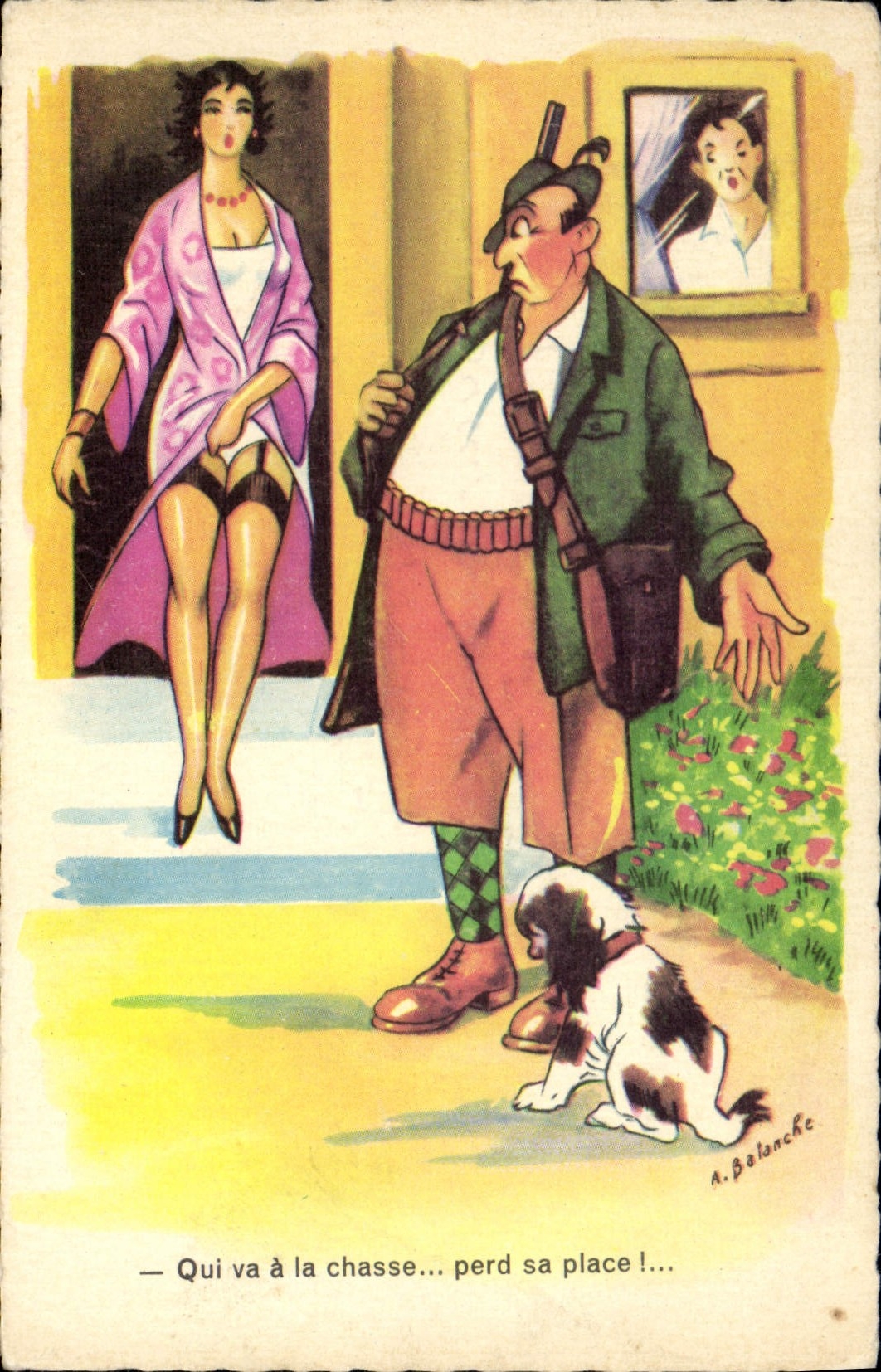 CPA Chien Chiens Chasse Fusil Qui va a la chasse