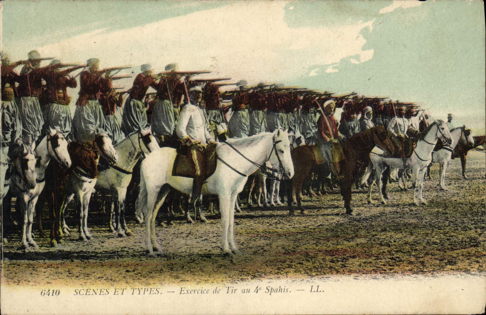 CPA Militaria Exercice de tir au 4eme Spahis