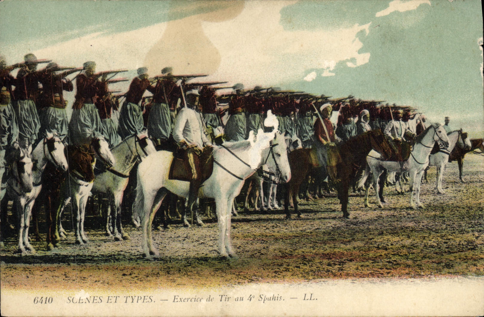 CPA Militaria Exercice de tir au 4eme Spahis