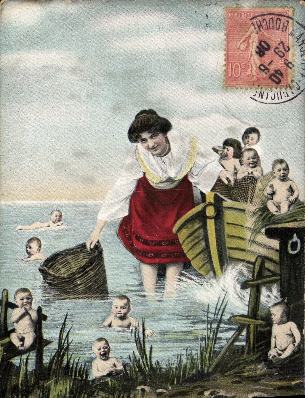 CPA Fantaisie Enfant Bebe Femme