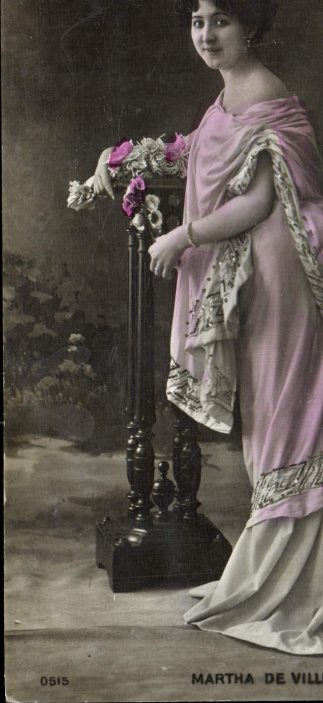 VINTAGE POSTCARD Woman Theater Martha de Villers