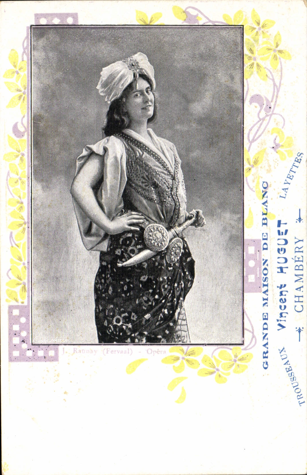 VINTAGE POSTCARD Femme Theater Raunay Fervaal Operated